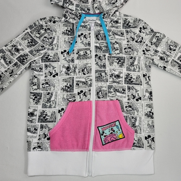Disney Parks Retro Comic Book Graphic Print Full Zip Hoodie Sz XS - Picture 2 of 16